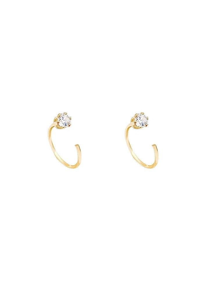 Goolsky Korean Minimalist Zircon Hook Earrings for Women – Everyday Wear, Sleep-Friendly Studs, Elegant Small Luxury Jewelry  - Image 2