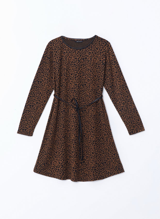 LC WAIKIKI Crew Neck Leopard Patterned Women's Dress  - Image 5