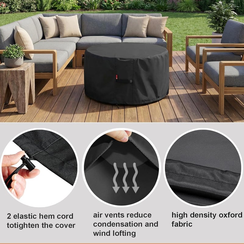 SheeChung Fire Pit Cover 36"x34" for Ikuby Fire Pit Sphere,Waterproof Heavy Duty 600D Round Fire Pit Cover for Outdoor Large Globe/Ball Firepit,Fits Propane Gas Fire Pit - Image 5