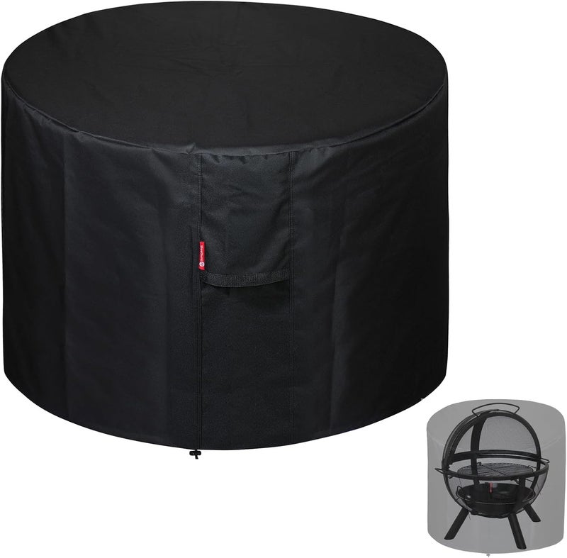 SheeChung Fire Pit Cover 36"x34" for Ikuby Fire Pit Sphere,Waterproof Heavy Duty 600D Round Fire Pit Cover for Outdoor Large Globe/Ball Firepit,Fits Propane Gas Fire Pit - Image 1
