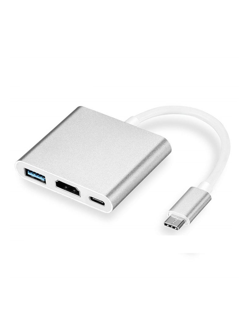3 in 1 Type C To HDTV Adapter, 4K HDMI USB 3.0 PD Fast Charging Adapter for iPhone 15 16 Series MacBook Matebook Huawei Xiaomi Samsung Type C Interface - Image 1