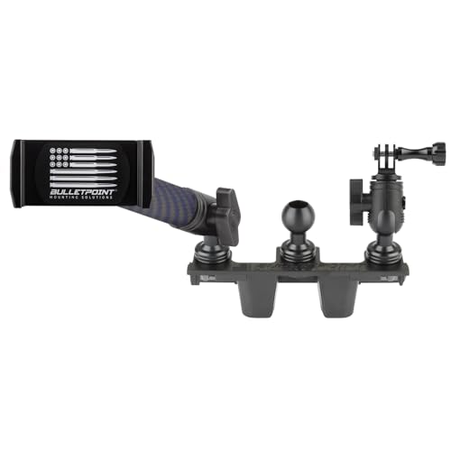 Bulletpoint Metal Bronco Phone Holder Mount Action Camera Mount Compatible with 2021 Ford Bronco Holds 3 Devices Replaces Accessory Ready Panel - Image 1