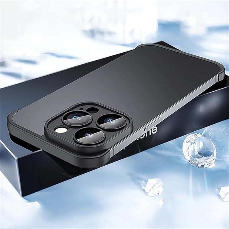 iPhone Case TPU Bumper, Frameless Bumper Case with Camera Lens Protector for iPhone 15 Pro Max, Slim Fit No Back No Frame Design TPU Bumper, Excellent Heat Dissipation, 1 Pcs (Black) - Image 4