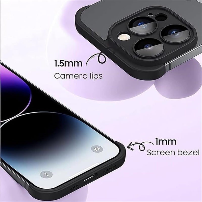 iPhone Case TPU Bumper, Frameless Bumper Case with Camera Lens Protector for iPhone 15 Pro Max, Slim Fit No Back No Frame Design TPU Bumper, Excellent Heat Dissipation, 1 Pcs (Black) - Image 3