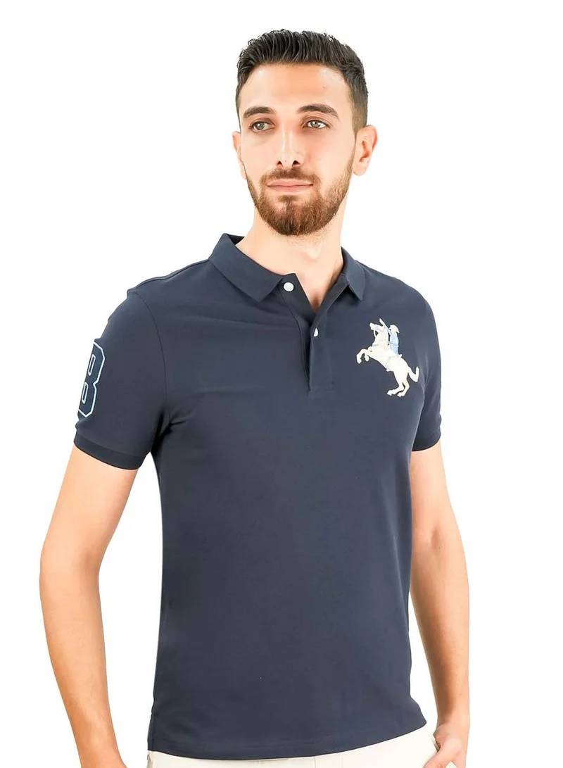 Men's Slim Fit Cotton Short Sleeve Napoleon Polo
