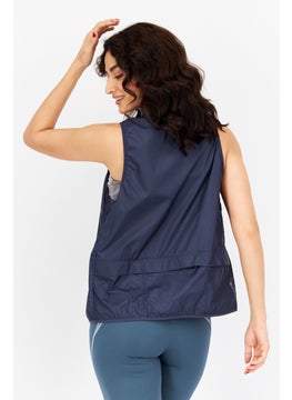 Adidas Women Sport Fit Brand Logo Training Vest, Dark Navy  - Image 3