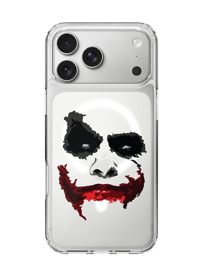 Stylizedd Classic Clear MagSafe Case for iPhone 17 Pro Max , Hybrid Soft Case Flexible Edges Anti Drop TPU PC Gel Thin Transparent Cover [ Designed for iPhone 17 Pro Max ] - Joker Grin