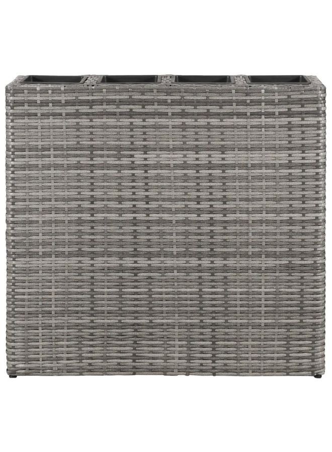 vidaxl vidaXL Garden Raised Bed with 4 Pots Poly Rattan Grey  - Image 2