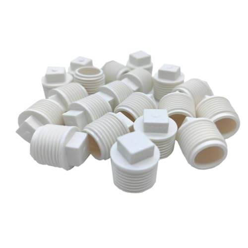 Jinshining 20Pcs White 1/2 Inch PVC Pipe Male Thread Plug, PVC Male Threaded Pipe End Cap, PVC Male Thread Plug adaptor Thread Water Pipe closing for Plumbing Water Line，Pipe Fittings (Industrial and Scientific) - Image 2