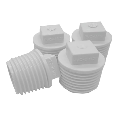 Jinshining 20Pcs White 1/2 Inch PVC Pipe Male Thread Plug, PVC Male Threaded Pipe End Cap, PVC Male Thread Plug adaptor Thread Water Pipe closing for Plumbing Water Line，Pipe Fittings (Industrial and Scientific) - Image 3