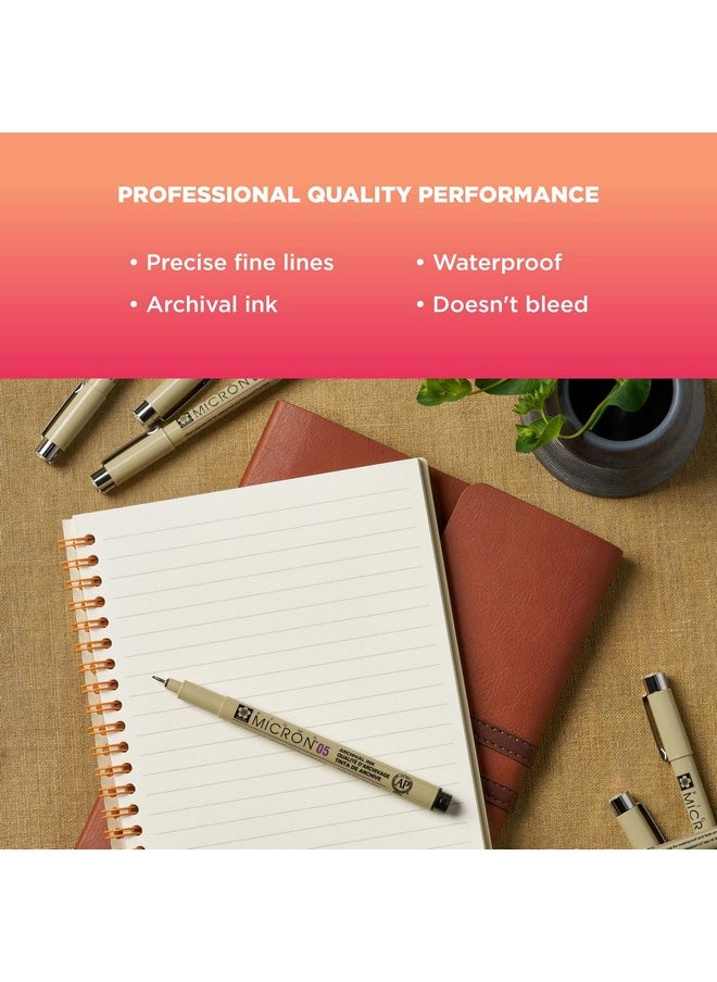 SAKURA Sakura Pigma 50037 Micron Blister Card Ink Pen Set, Black, 03 6CT  - Image 4