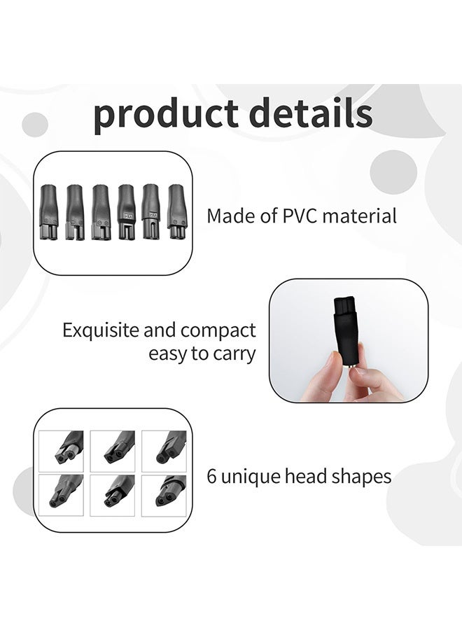 Peachjoy Shaver Charger, 6 Pcs Universal Shaver Converter, 6 Unique Head Shape Power Cord Supply Adapter, DC Connector, Beard Trimmer Charger, Men's Razor Charger Cable Kit, Multi-Functional Charging Solution - Image 3