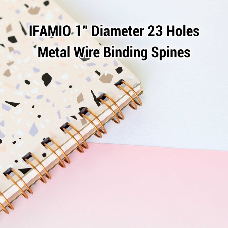 IFAMIO 6 Pieces 1" Diameter 23 Holes Metal Wire Binding Spines Binding Cinch Wire Binding Twin Loop Wires Spiral Double Loop Wire Binding Rings Coils for School Office Document Notebook Making - Image 4