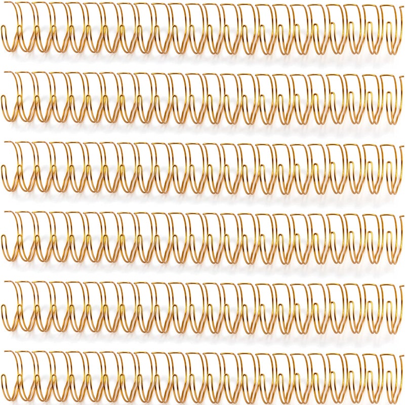 IFAMIO 6 Pieces 1" Diameter 23 Holes Metal Wire Binding Spines Binding Cinch Wire Binding Twin Loop Wires Spiral Double Loop Wire Binding Rings Coils for School Office Document Notebook Making - Image 1