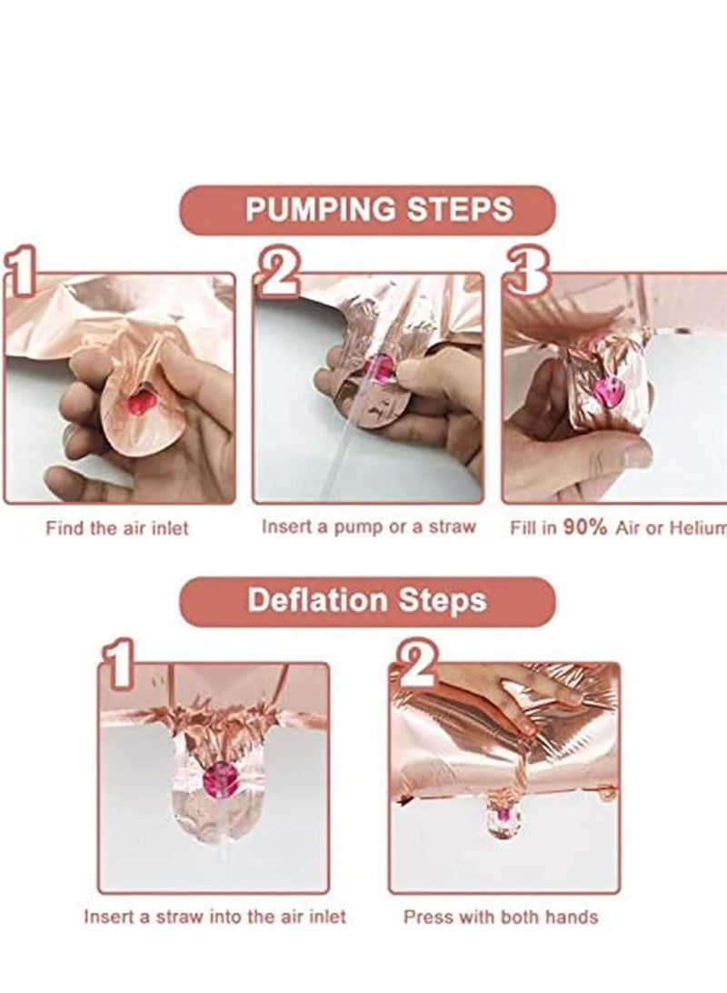 كاست ويف بالون 40 بوصة من الذهب الوردي رقم 1 21 عبوة من 21 قطعة من زينة الحفلات من الذهب الوردي الحقيقي لتزيين حفلات أعياد الميلاد الأول ، لوازم الذكرى السنوية لحفلات الزفاف وحفلات الزفاف وديكور المنزل والمكتب - Image 3