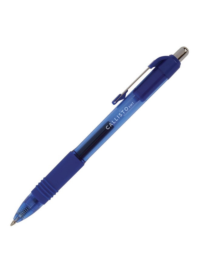 Office Depot ® Brand Callisto Retractable Gel Ink Pens, Medium Point, 0.7 Mm, Transparent Blue Barrel, Blue Ink, Pack Of - Image 3