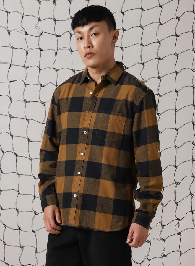 Hubberholme Men Relaxed Spread Collar Buffalo Checked Cotton Relaxed Casual Shirt - Image 3