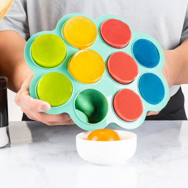 KAHAAN Silicone PopsicleIceCreamCandyBars Mould 10 Cavity Homemade ICE Popsicle Molds Sticks not Included Food Grade BPAFree Pop Mold Candy Design Safety Lid Included 1pc Multi - Image 1