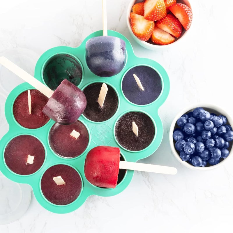 KAHAAN Silicone PopsicleIceCreamCandyBars Mould 10 Cavity Homemade ICE Popsicle Molds Sticks not Included Food Grade BPAFree Pop Mold Candy Design Safety Lid Included 1pc Multi - Image 2