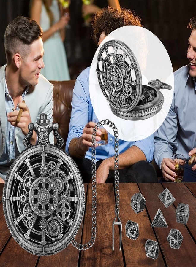 GOWOLA Mini Metal D-N-D Dice Retro Pocket Watch Case, Gifts Role-Playing Game Accessory - Image 3
