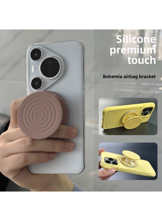 High-grade Silicone Air Bag Magnetic Mobile Phone Bracket Strong Magsafe Accessories For IPhone Huawei Samsung-Color:yellow - Image 2