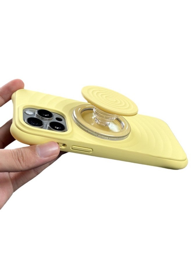 High-grade Silicone Air Bag Magnetic Mobile Phone Bracket Strong Magsafe Accessories For IPhone Huawei Samsung-Color:yellow - Image 1