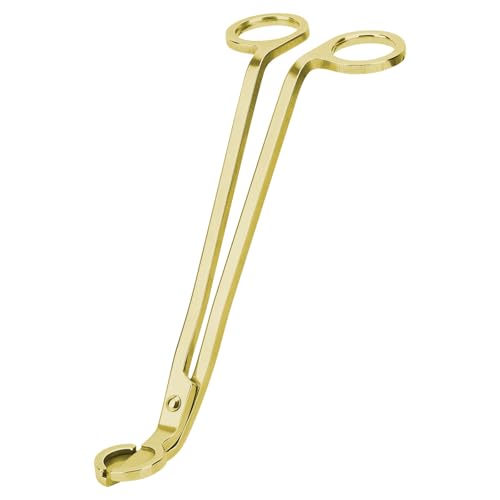 CHEFBEE Candle Wick Trimmer, Polished Stainless Steel Wick Clipper Cutter, Scissors, Reaches Deep Into Candles to Cut Spent Cord, Allow Cleaner Burn and Prevent Soot Buildup (Gold) - Image 1