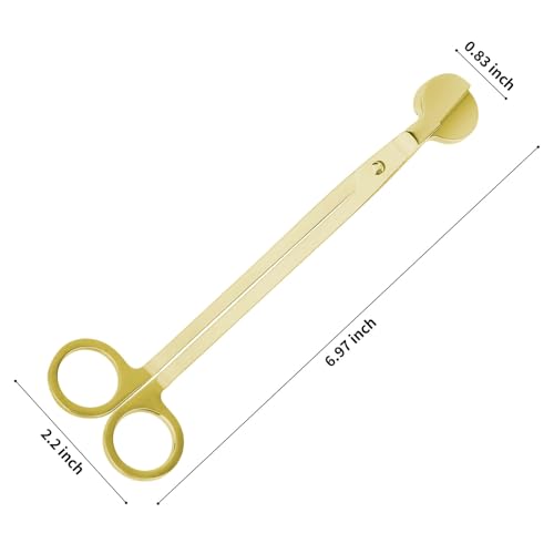 CHEFBEE Candle Wick Trimmer, Polished Stainless Steel Wick Clipper Cutter, Scissors, Reaches Deep Into Candles to Cut Spent Cord, Allow Cleaner Burn and Prevent Soot Buildup (Gold) - Image 2