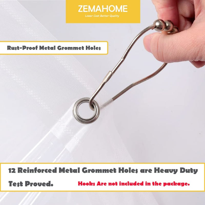 ZEMAHOME 2 Pack PEVA Plastic Shower Curtain Liner Premium Light Weight 72" x 72" Clear Bathroom Shower Showroom Curtain Liner with Rustproof Metal Gromments and Weighted Magnet - Image 5