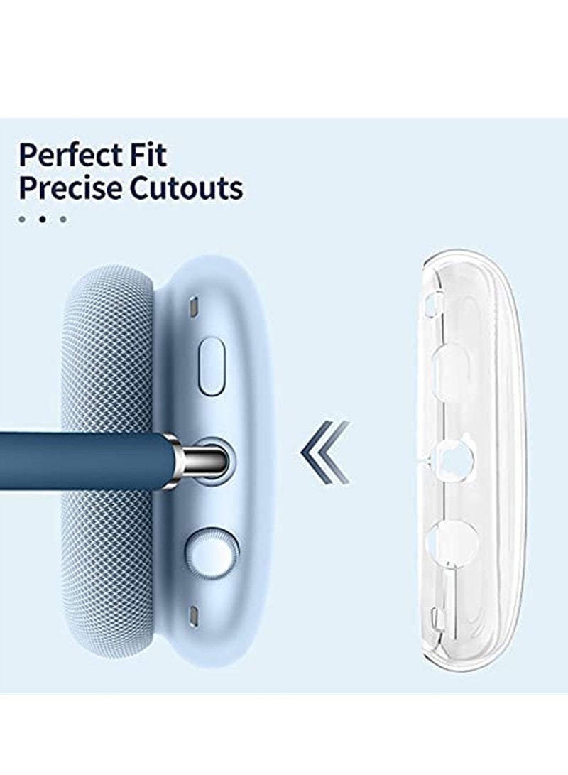 غطاء واقي شفاف من السيليكون TPU الناعم ضد الخدوش لسمّاعات Apple AirPods Max، غلاف واقي مقاوم للماء لسمّاعات AirPods Max، ملحقات لسمّاعات AirPods Max (شفاف) - Image 4