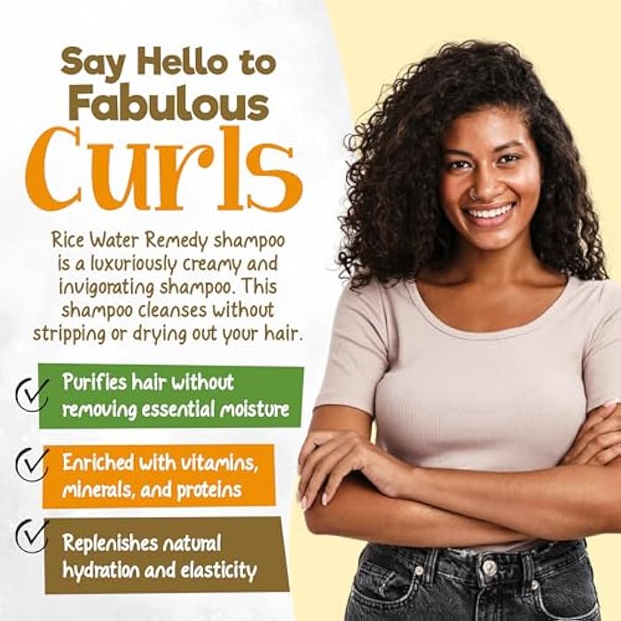 Curly Chic Rice Water Remedy Revitalizing Shampoo - Cleanse, Stimulate & Restore Curls - Nutrient-Rich Ayurvedic Herbs, Fermented Rice Water - Promotes Healthy Hair - Sulfate & Paraben-Free - 8 fl.oz - Image 2