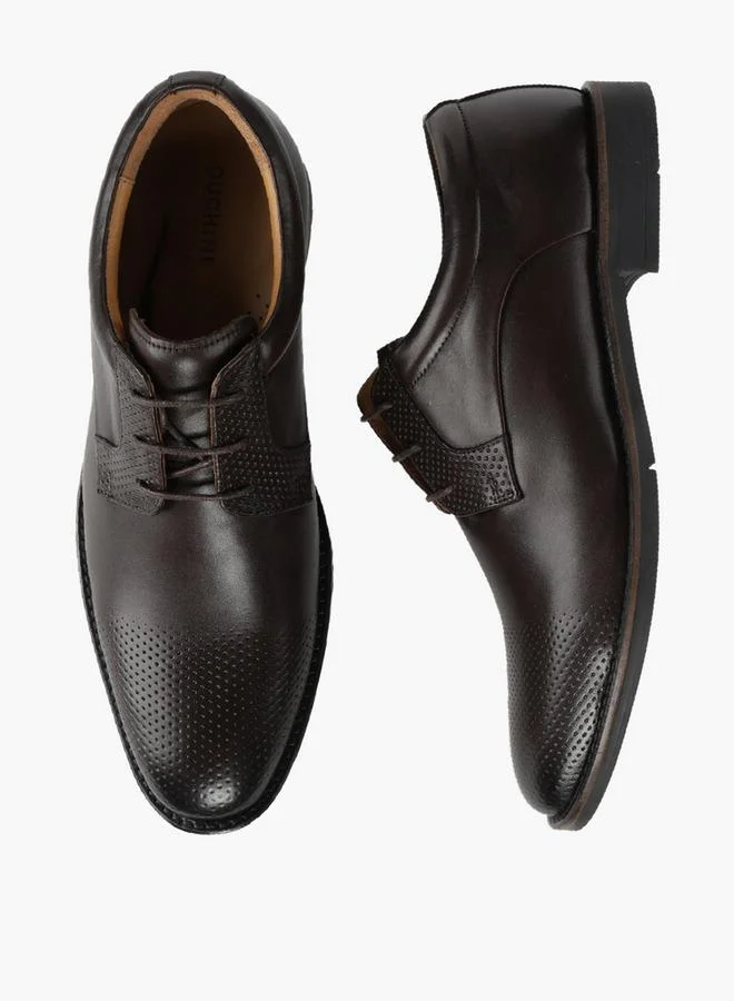 Duchini Men Leather Lace-Up Derby Shoes
