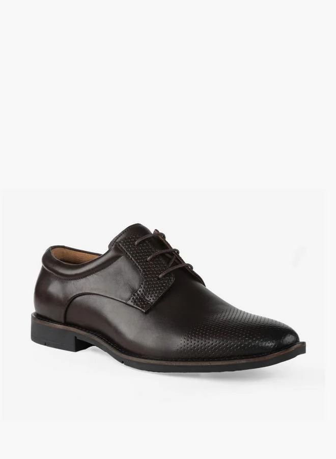 Duchini Men Leather Lace-Up Derby Shoes