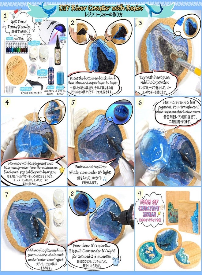 FUNSHOWCASE Wood Coaster Set Epoxy Resin Casting Craft Kit River Edge 5-Count - Image 3