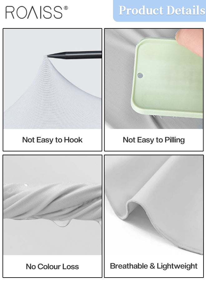 roaiss 2 Pcs Ice Silk Sun Hat with Mask, Full Face Protection Summer Neck Gaiter, UPF50+ Lightweight and Breathable Cycling Face Veil, Suitable for Men and Women Traveling, Cycling, Climbing, Driving - Image 3