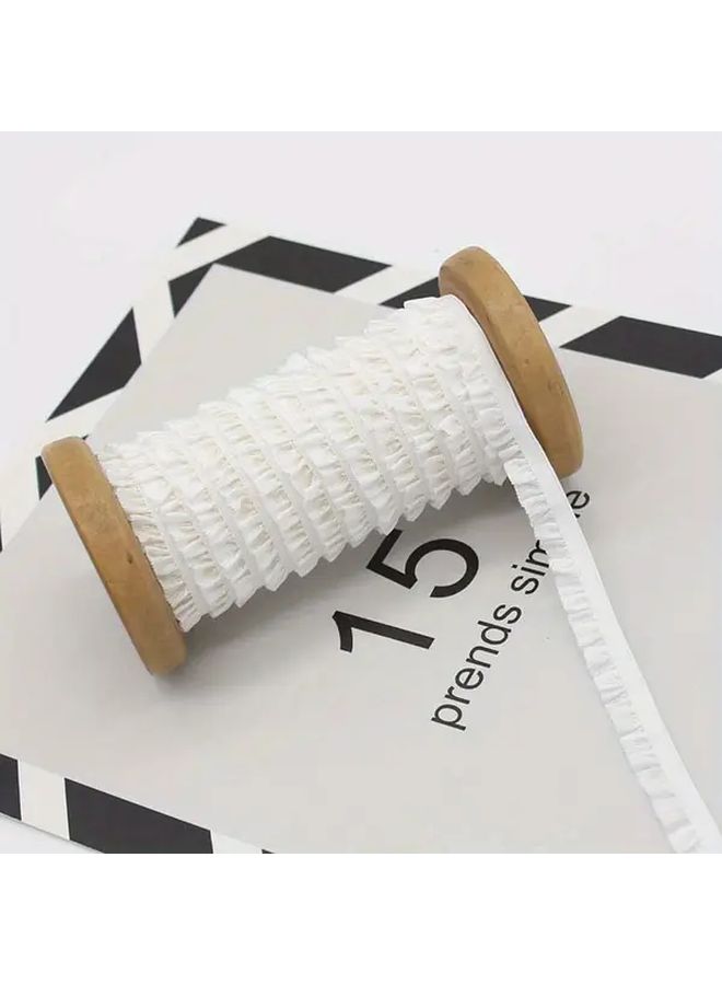 1pc 3 Yards Creamy White Elastic Lace Ribbon 10mm Single Side Ruffle Soft Multi Color Stretch Lace Trim For DIY Crafts Lingerie And Clothing Accessories - Image 4