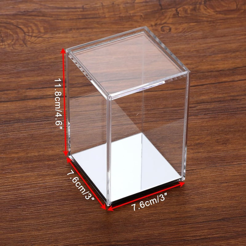 TPGP OGANAZI 4 Pack Clear Acrylic Stackable Display Boxes with Sliding Lid and Mirror Bottom - Image 2