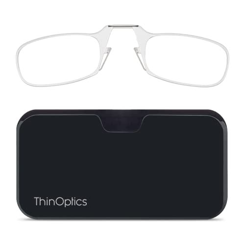 ThinOptics unisex-adult Reading Glasses + Black Universal Pod Case | Clear Frames, 2.50 Strength Readers Clear Frames / Black Case, 44 mm - Image 1