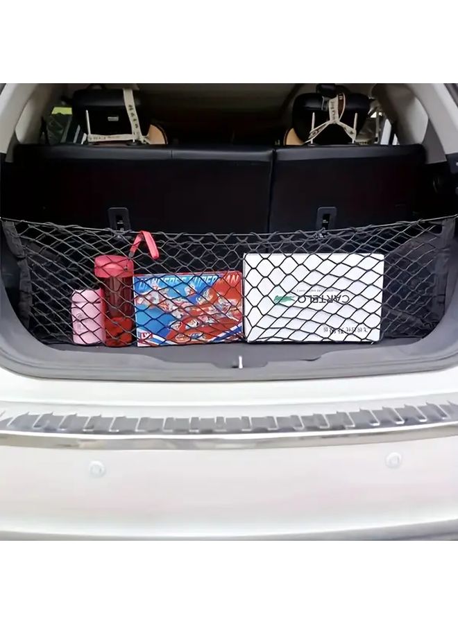 Black Heavy Duty Car Trunk Organizer Retractable Cargo Net with Hooks for SUVs Sedans Trucks - Image 3