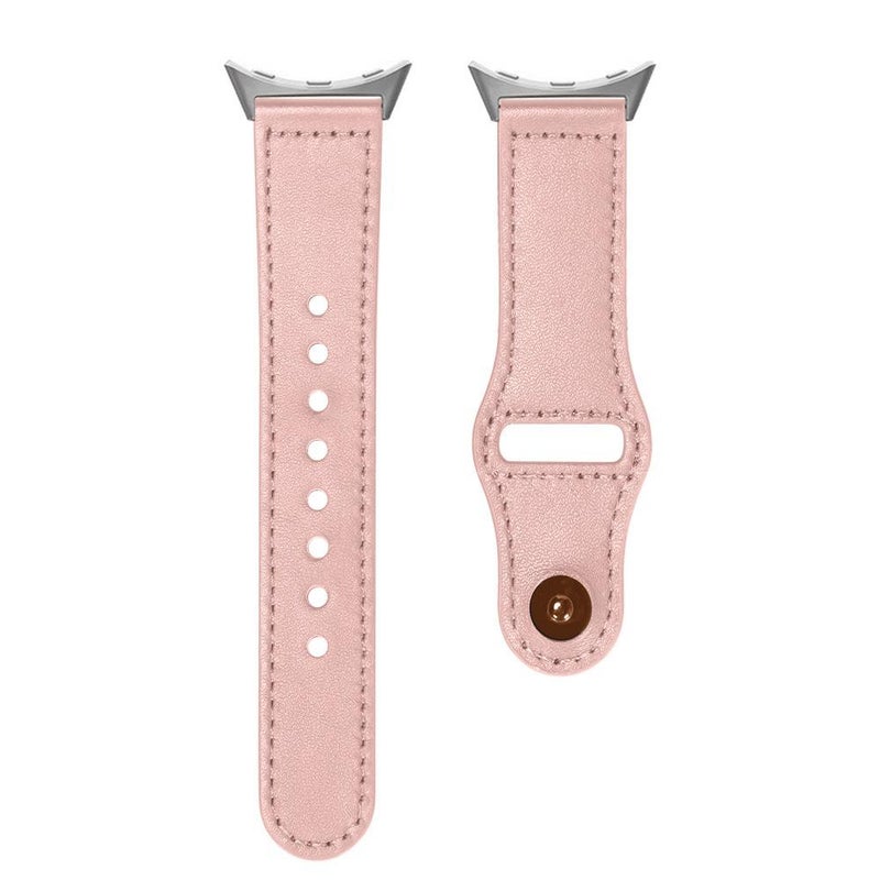 For Google Pixel Watch 1 / 2 / 3 41Mm Reverse Buckle Genuine Leather Watch Band(Pink) - Image 4