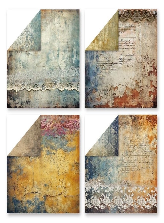 iKammo Vintage Lace Pattern Scrapbook Paper Pad 12×12,24 Sheets Double-Sided Coffee Floral Scrapbooking CardStock Paper Pad for Holiday Cardmaking DIY Junk Journal Origami Papers. - Image 5