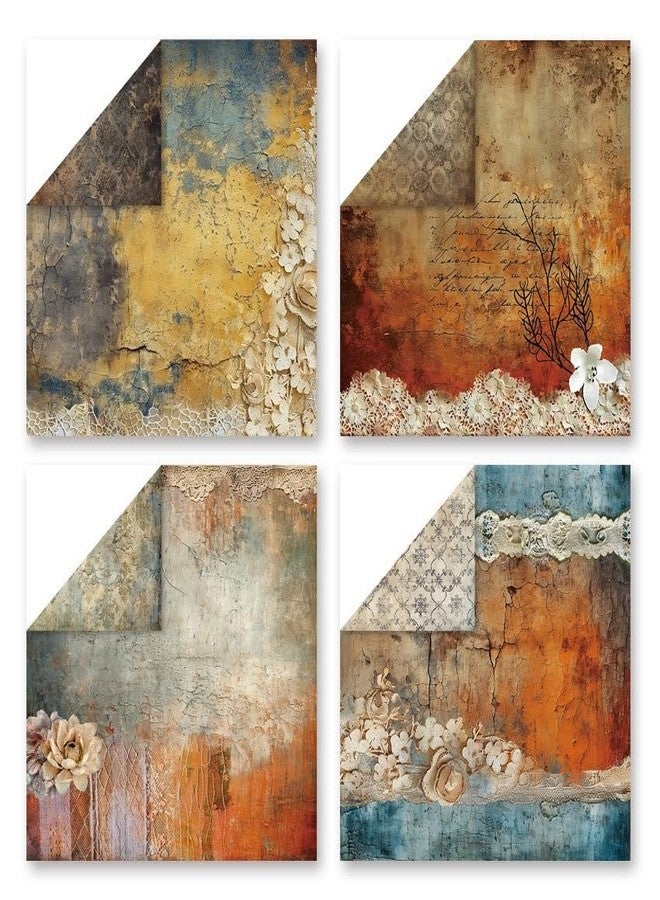 iKammo Vintage Lace Pattern Scrapbook Paper Pad 12×12,24 Sheets Double-Sided Coffee Floral Scrapbooking CardStock Paper Pad for Holiday Cardmaking DIY Junk Journal Origami Papers. - Image 4