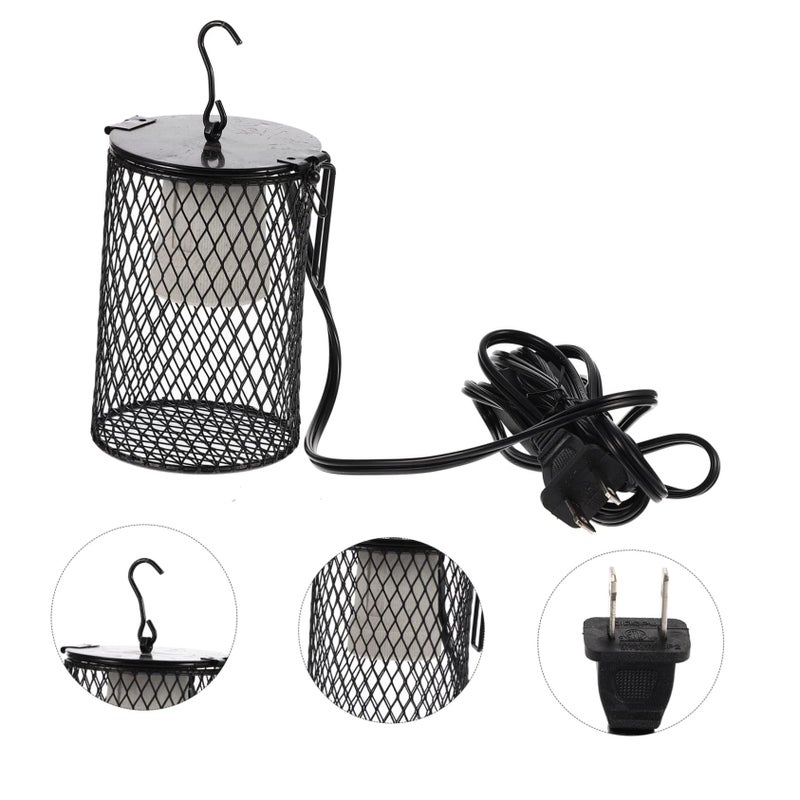 DOITOOL Reptile Heating Lamp Shade Guard for Parrots Turtles Lizards Easy Install Metal Cover High Temperature Versatile Use Heating Lamps Compatible Black 7X7X10.5CM - Image 4