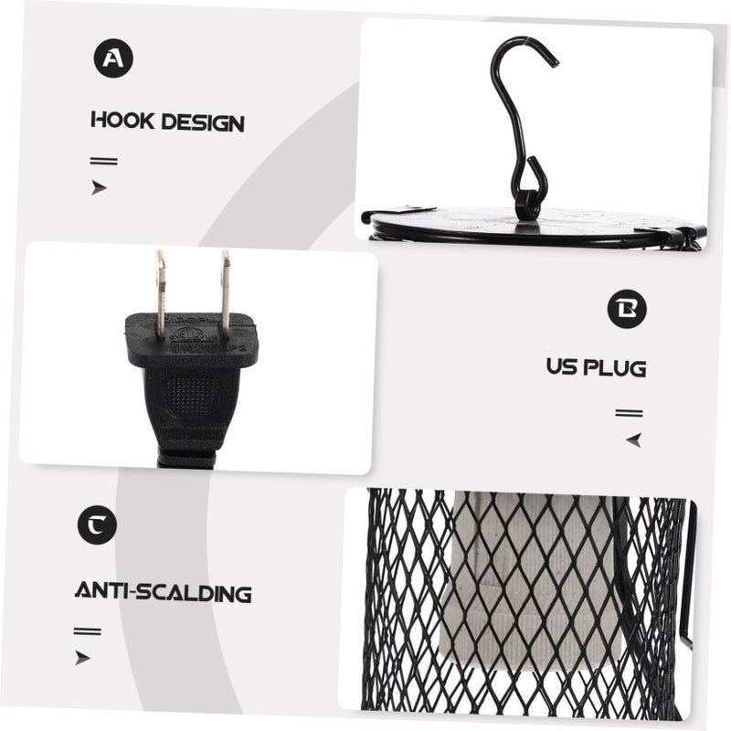 DOITOOL Reptile Heating Lamp Shade Guard for Parrots Turtles Lizards Easy Install Metal Cover High Temperature Versatile Use Heating Lamps Compatible Black 7X7X10.5CM - Image 5