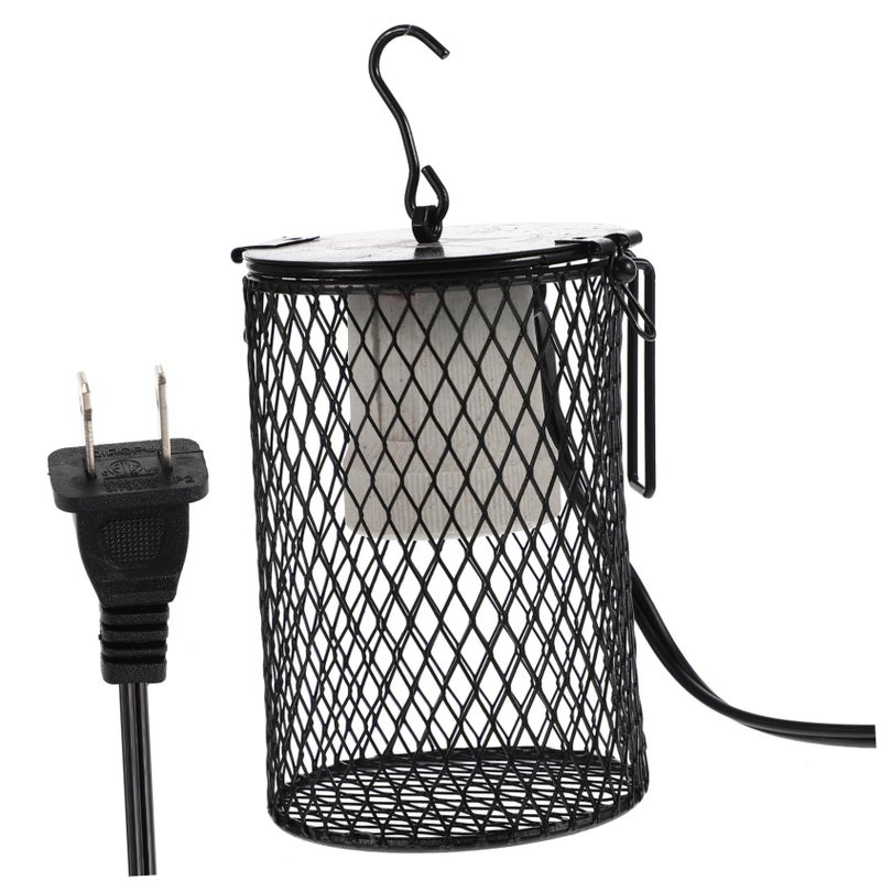 DOITOOL Reptile Heating Lamp Shade Guard for Parrots Turtles Lizards Easy Install Metal Cover High Temperature Versatile Use Heating Lamps Compatible Black 7X7X10.5CM - Image 2