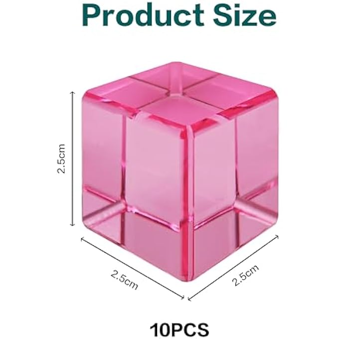 PACK OF 10 RAINBOW ACRYLIC BUILDING BLOCKS, COLOURFUL GEMSTONE CUBES, LIGHTWEIGHT BUILDING BLOCKS, STACKING TOY, EDUCATIONAL TOY FOR CHILDREN FROM 3 YEARS - Image 4