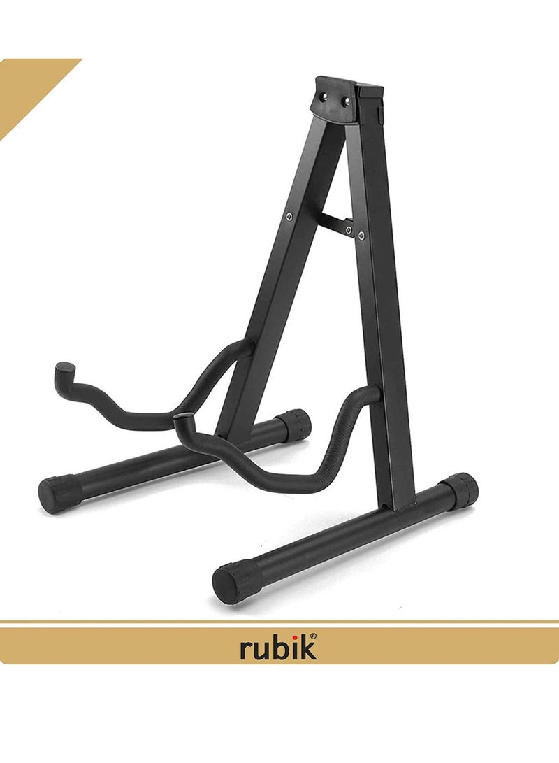 Rubik Guitar Stand for Acoustic and Electric Guitars with Secure Lock Universal Folding Lightweight Portable A-frame Guitar Bass Cello Stringed Instrument Holder Stand (2 Pack) - Image 4