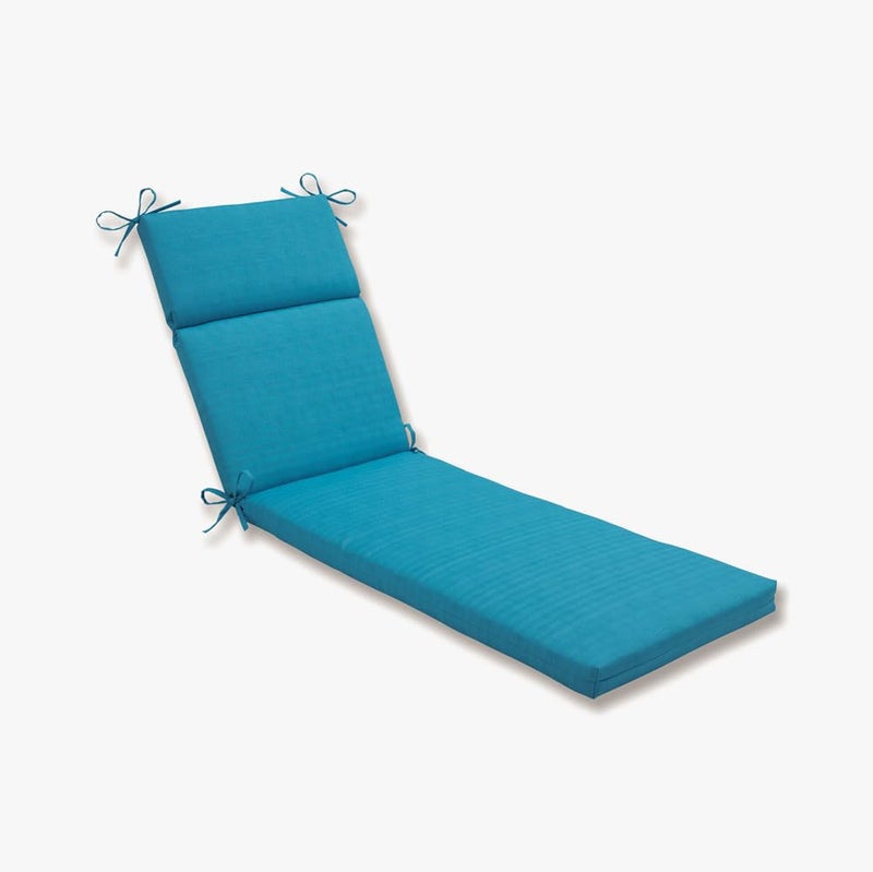 Pillow Perfect Monti Chino Solid IndoorOutdoor Patio Chaise Lounge Cushion Plush Fiber Fill Weather and Fade Resistant 725 x 21 Blue