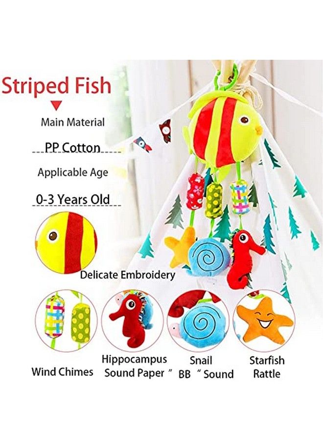 Baby Station Baby Crib & Stroller Plush Playing Toy Car Hanging Rattles Pack Of 2 (Shark Yellow Owl) - Image 5