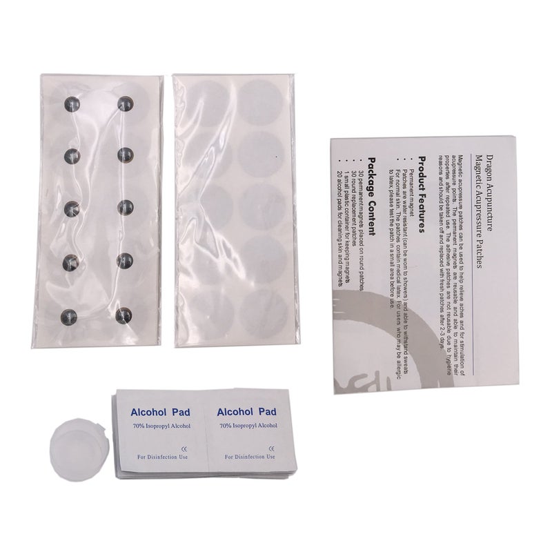 Dragon Acupuncture Magnetic Acupressure Patches 600 Gauss 30 Magnets 30 Replacement Adhesives Kit Magnet Therapy - Image 2